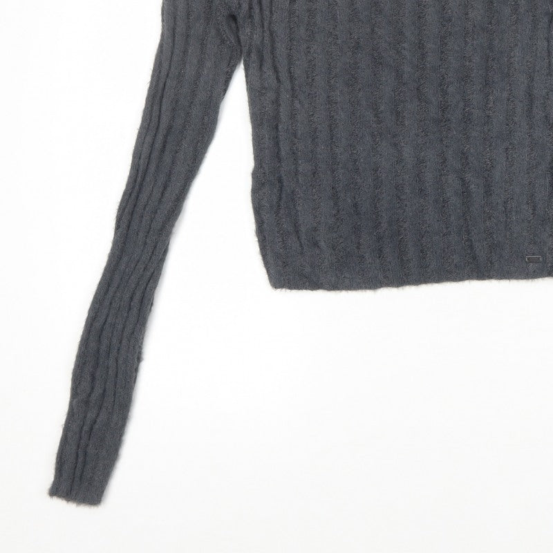 Pacific Republic Women's Grey XS Cable Knit Boat Neck Jumper