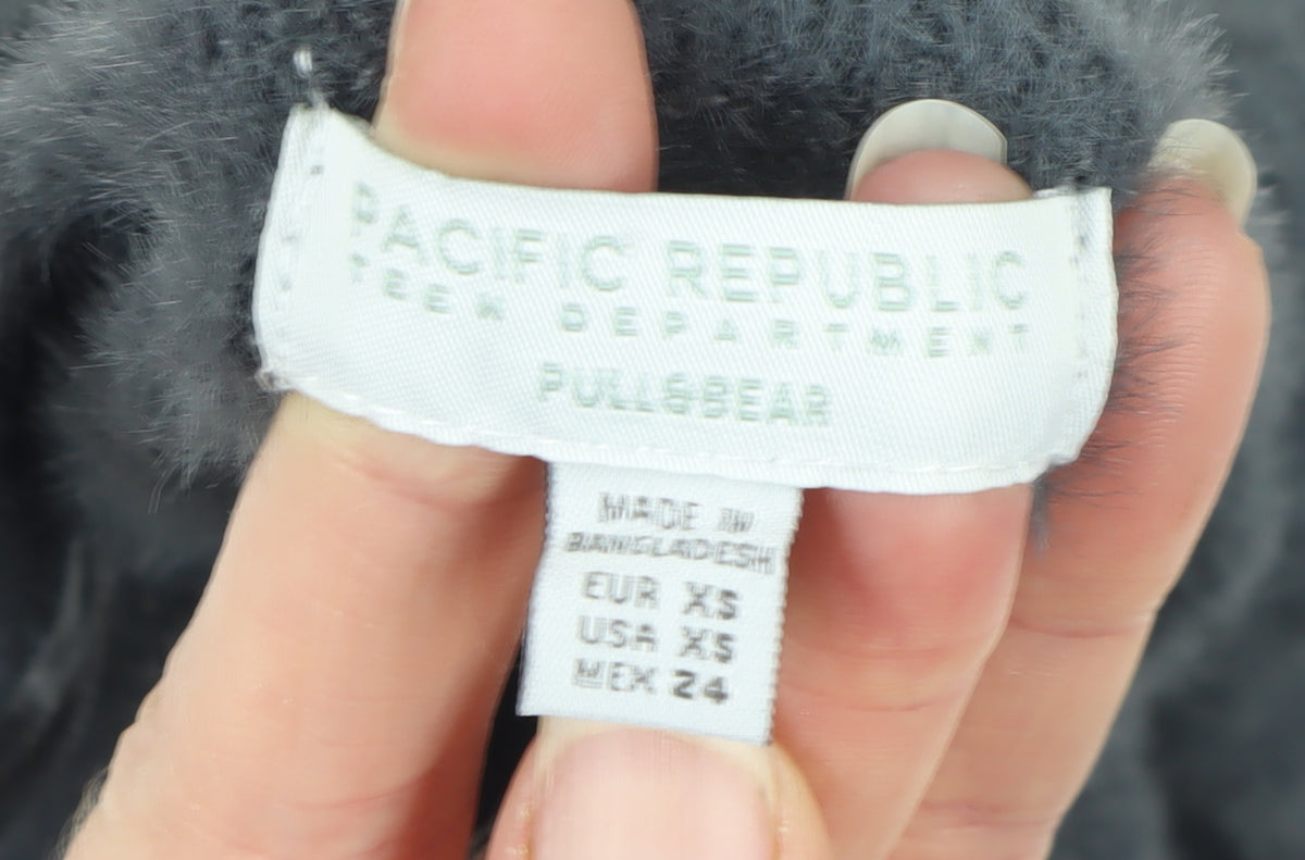 Pacific Republic Women's Grey XS Cable Knit Boat Neck Jumper