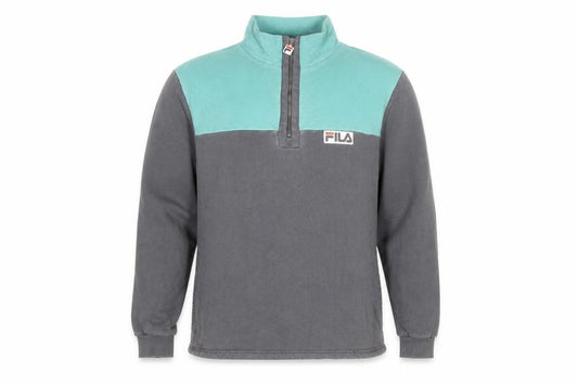 FILA Men’s Multicoloured XL 1/4 Zip High Neck Pullover Sweatshirt Vintage
