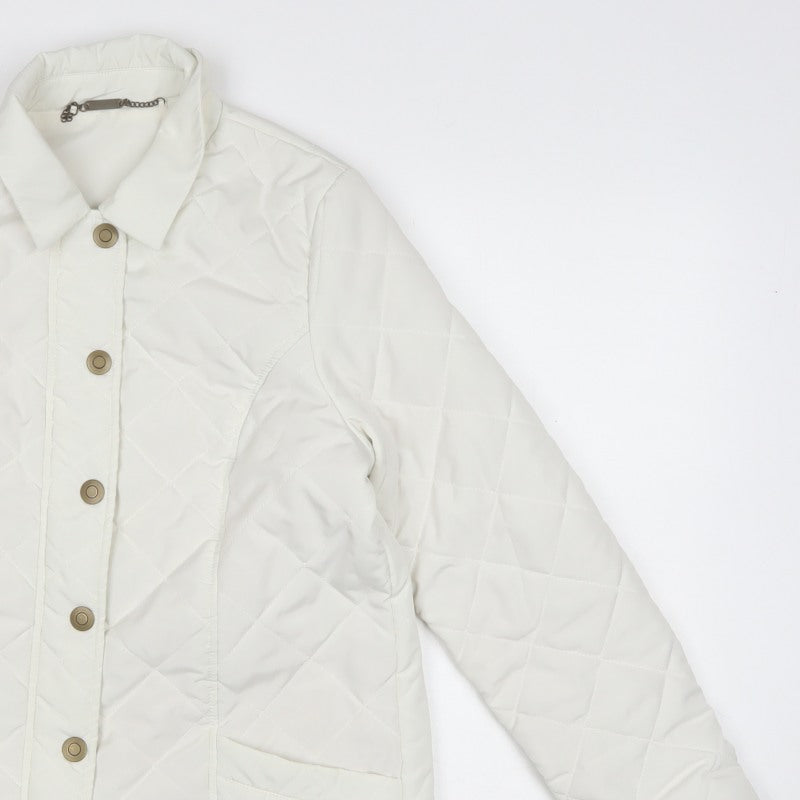 Dash Women’s Ivory UK 12 Quilted Padded Mid-Length Jacket