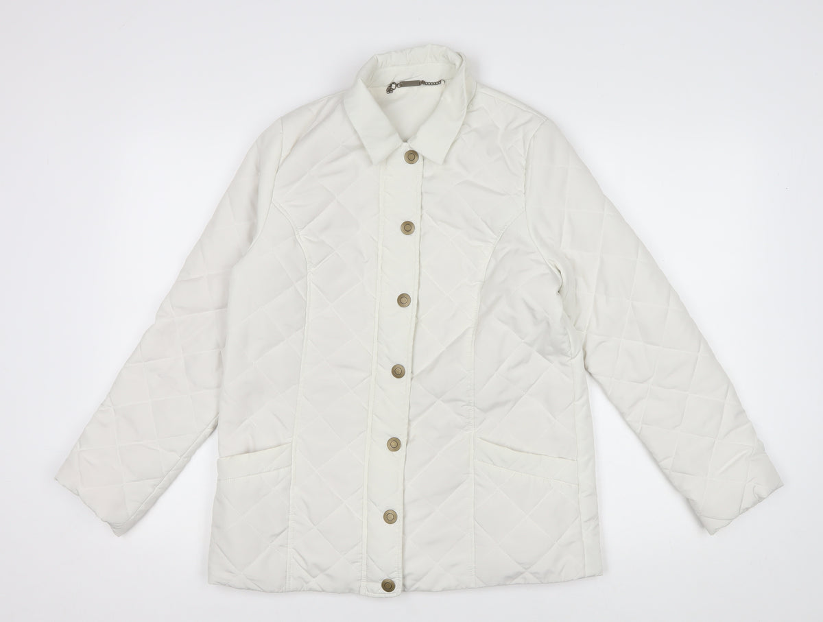Dash Women’s Ivory UK 12 Quilted Padded Mid-Length Jacket