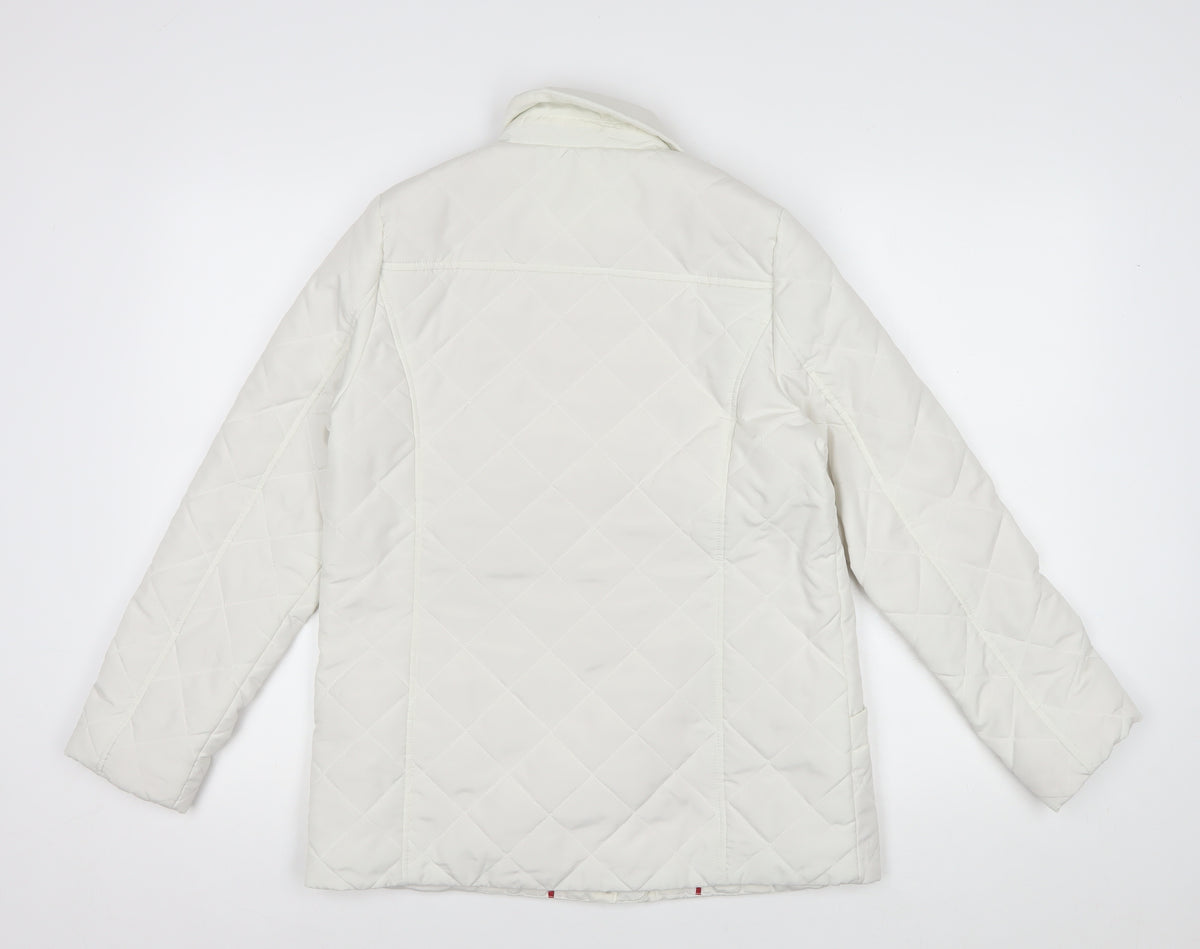 Dash Women’s Ivory UK 12 Quilted Padded Mid-Length Jacket