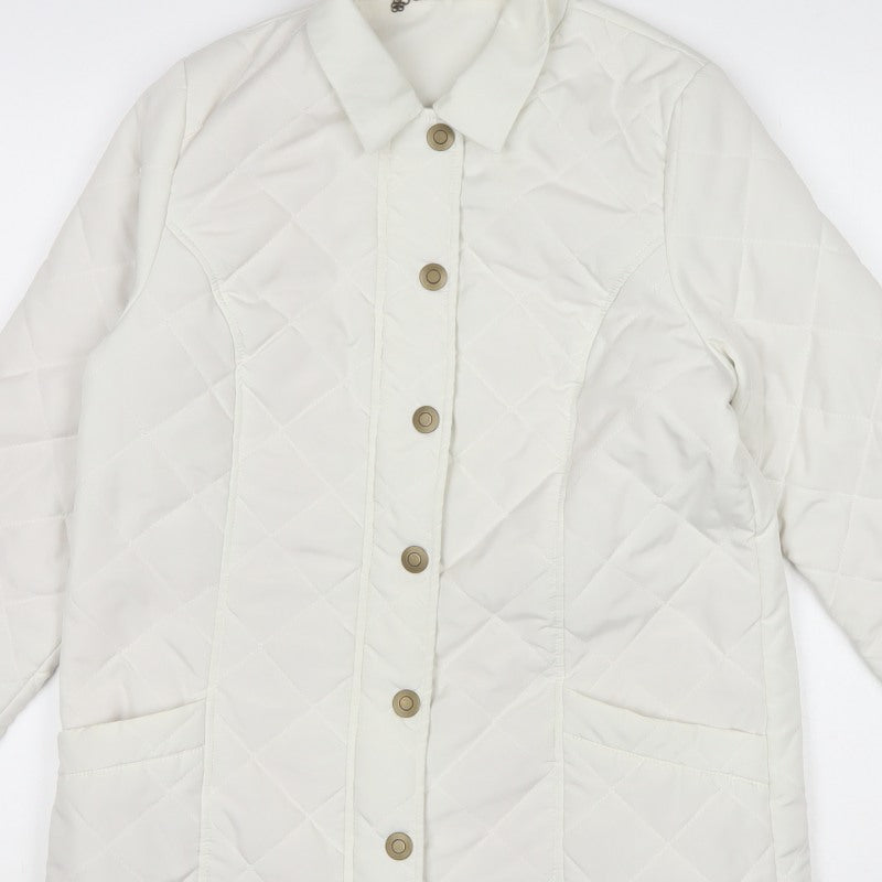 Dash Women’s Ivory UK 12 Quilted Padded Mid-Length Jacket