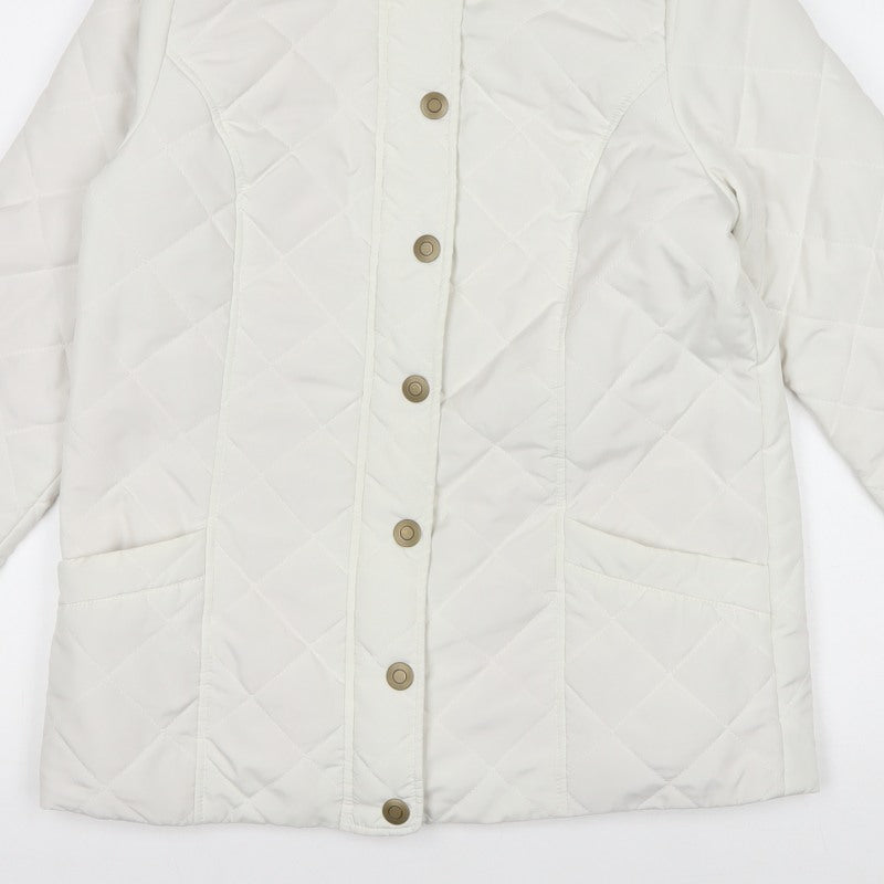 Dash Women’s Ivory UK 12 Quilted Padded Mid-Length Jacket