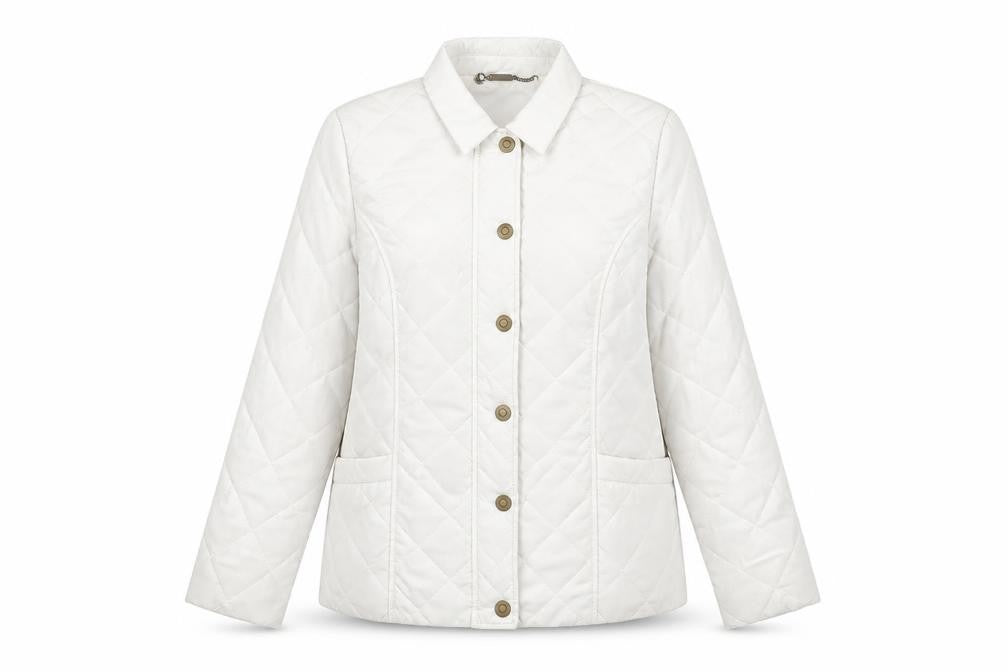 Dash Women’s Ivory UK 12 Quilted Padded Mid-Length Jacket