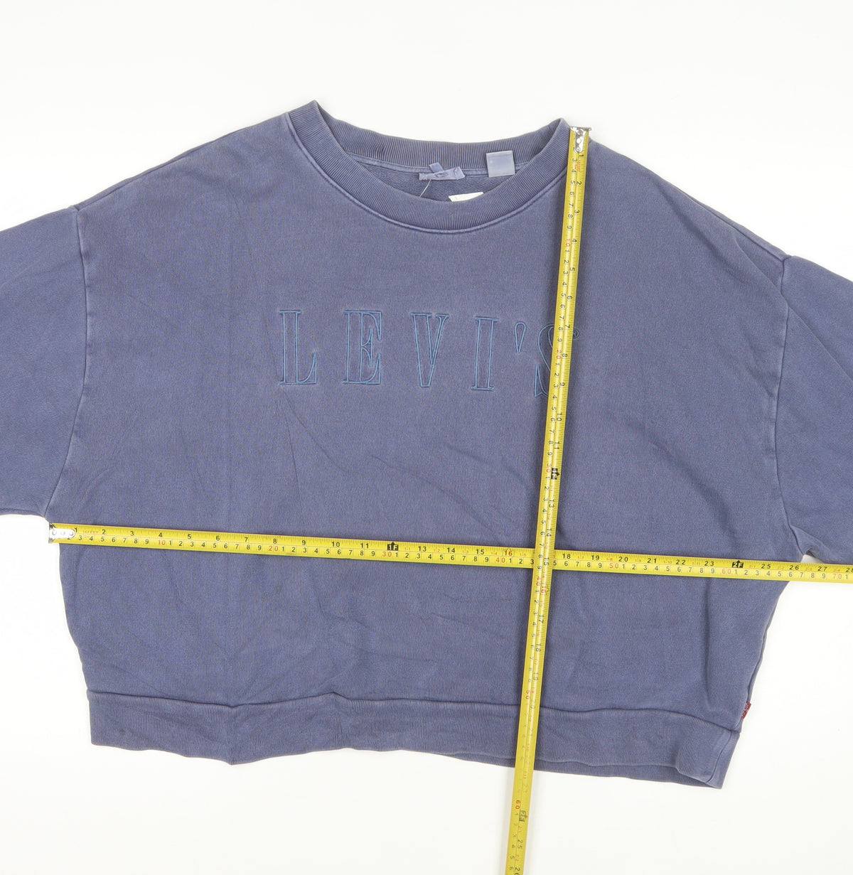Levi's Men’s Blue L Embroidered Logo Crew Neck Pullover Sweatshirt