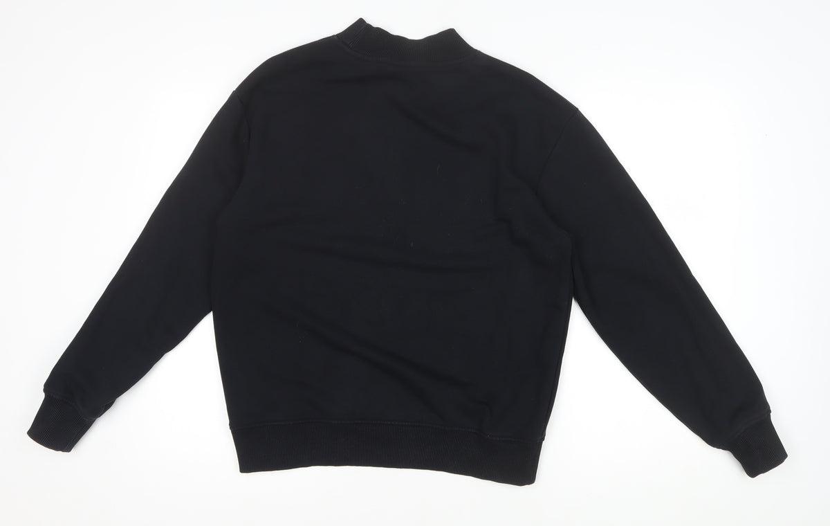 Dickies Men’s Black Small Mock Neck Logo Pullover Sweatshirt
