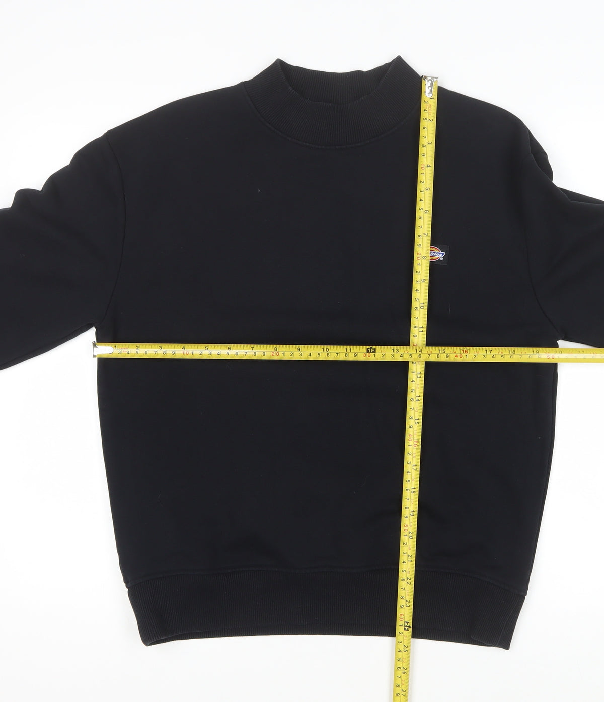 Dickies Men’s Black Small Mock Neck Logo Pullover Sweatshirt