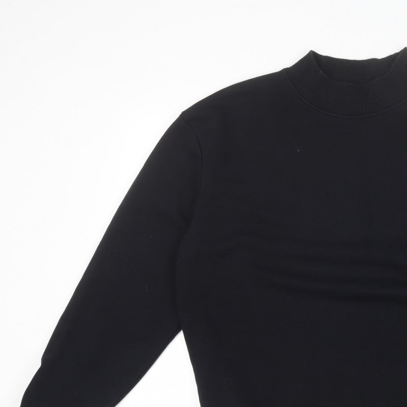Dickies Men’s Black Small Mock Neck Logo Pullover Sweatshirt