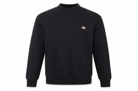Dickies Men’s Black Small Mock Neck Logo Pullover Sweatshirt