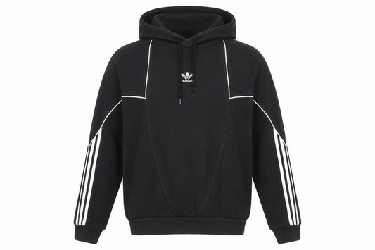 Adidas Men’s Black S Pullover Hoodie Trefoil 3 Stripe Cotton
