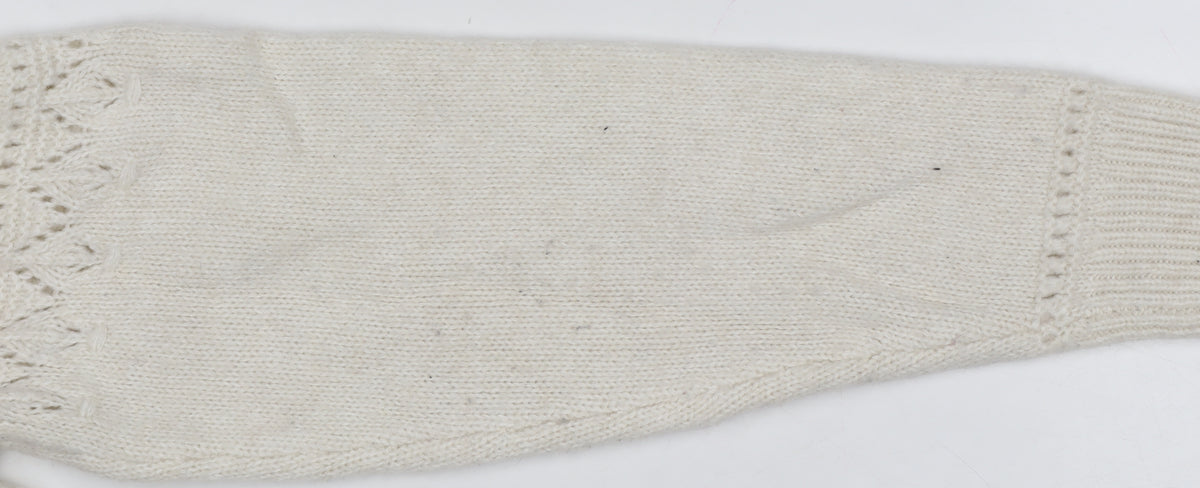 Levi's Women Ivory XS Ruffle Open Knit Crew Neck Jumper