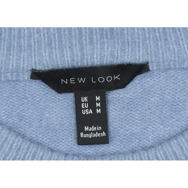 New Look Women’s Blue Brown Stripe Crew Neck Jumper Size M
