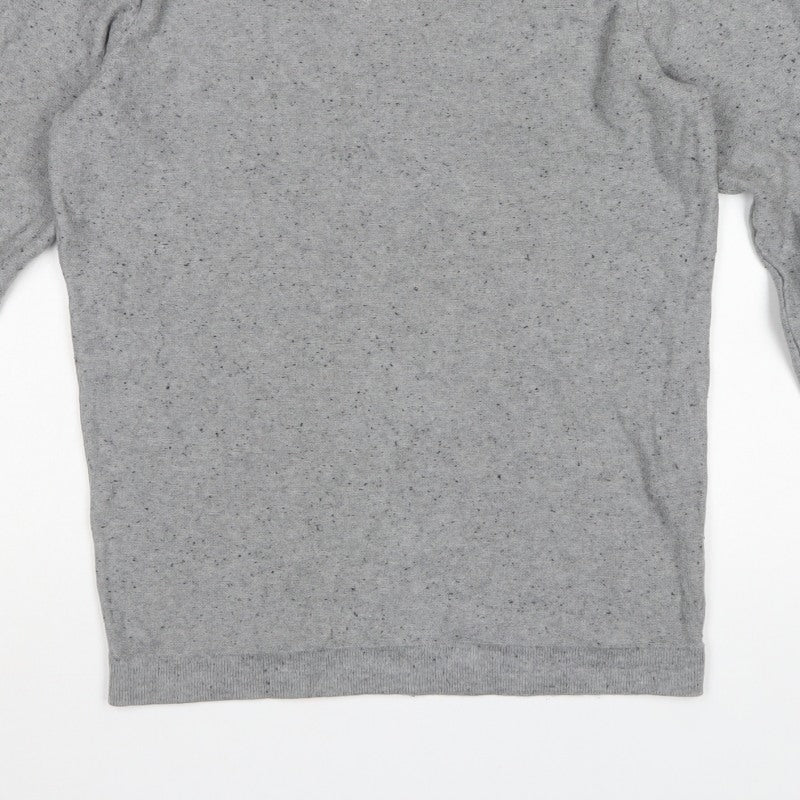 Selected Homme Men Grey S Crew Neck Lightweight Knit Jumper