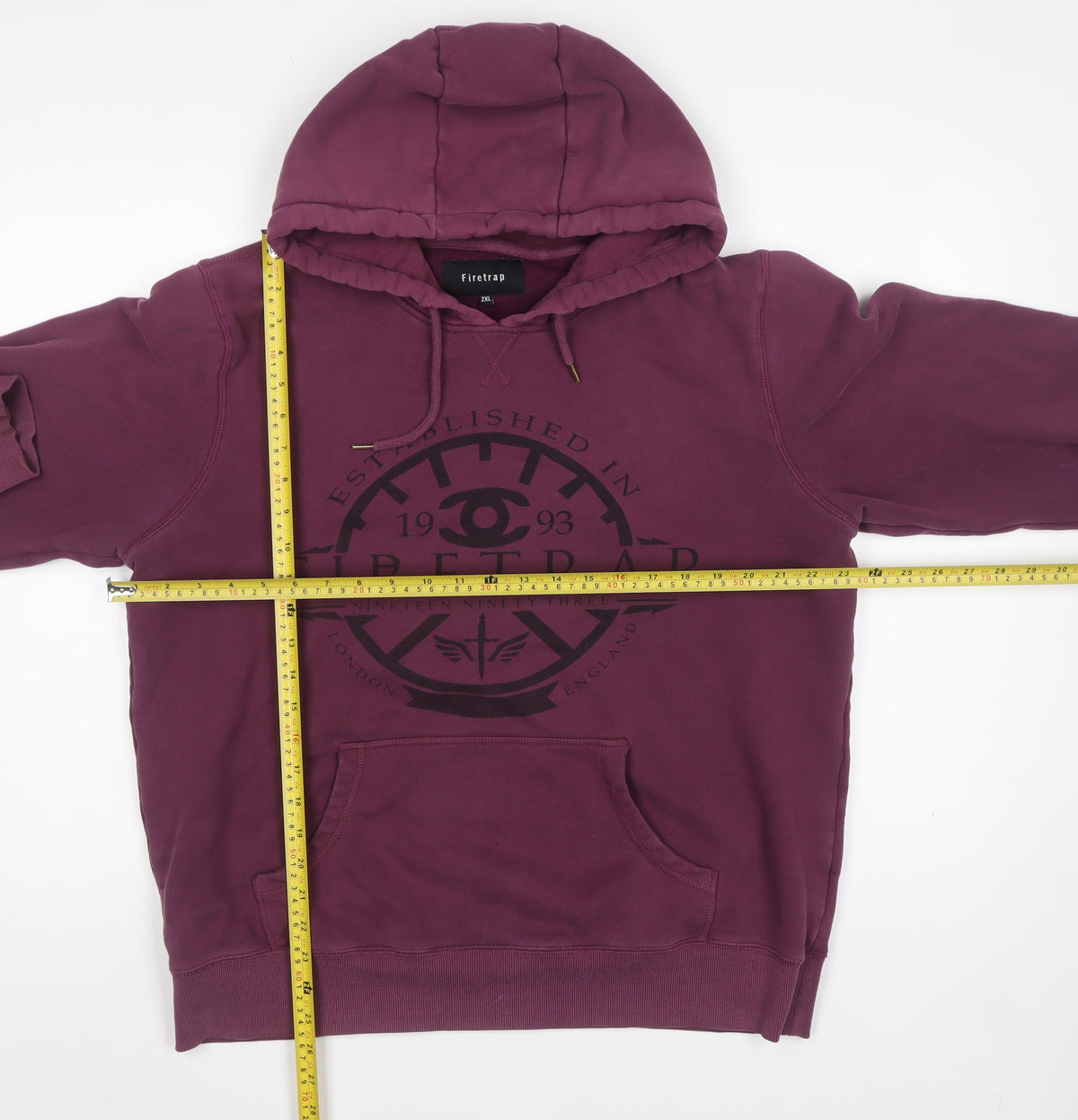 Firetrap Men's Purple 2XL Pullover Hoodie Graphic Logo Fleece