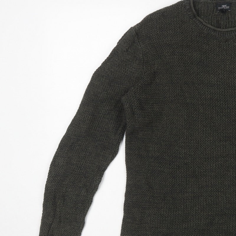 Next Men’s Green Medium Textured Knit Crew Neck Pullover Jumper