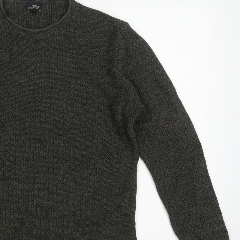 Next Men’s Green Medium Textured Knit Crew Neck Pullover Jumper