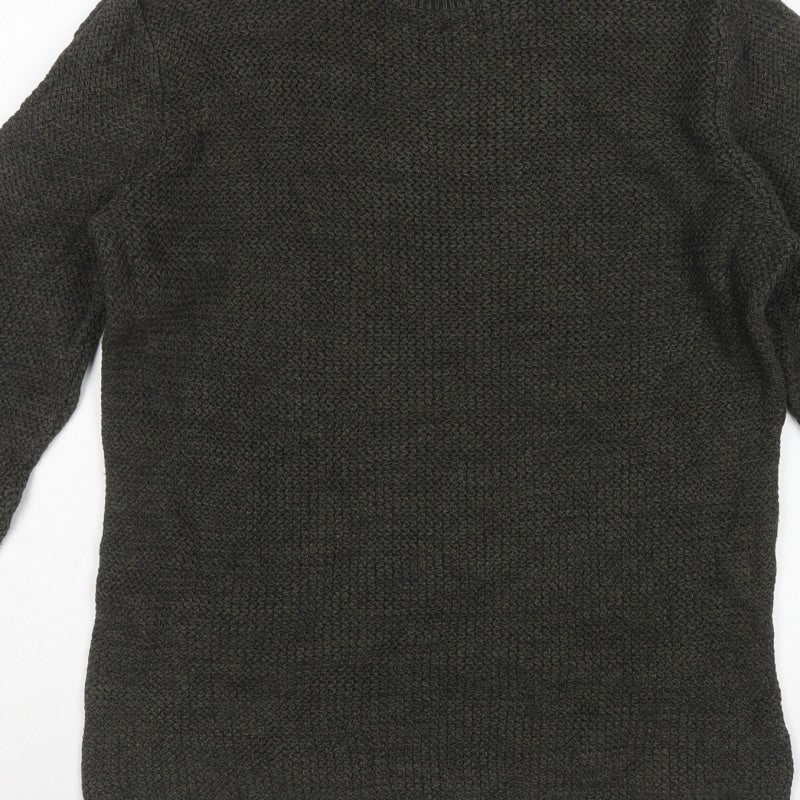 Next Men’s Green Medium Textured Knit Crew Neck Pullover Jumper