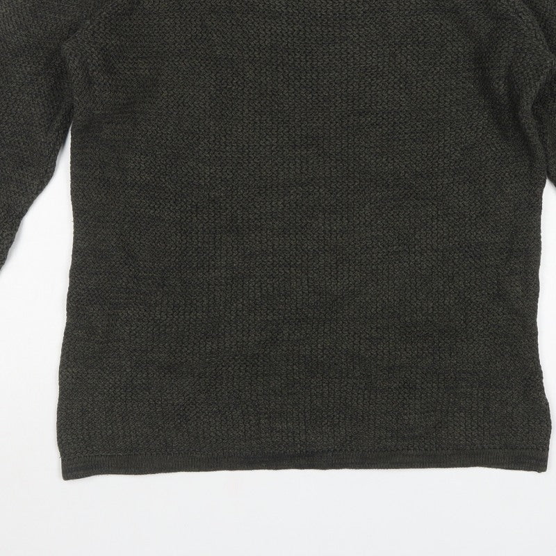 Next Men’s Green Medium Textured Knit Crew Neck Pullover Jumper
