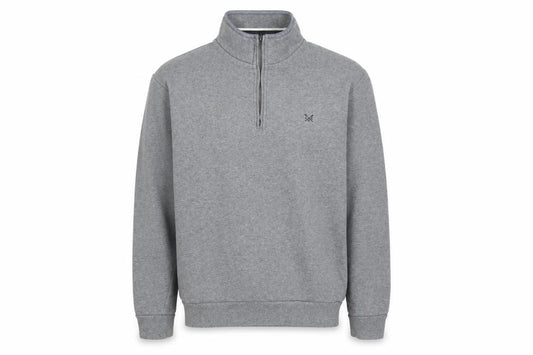 Crew Clothing Company Men’s Grey L 1/4 Zip Logo Sweatshirt
