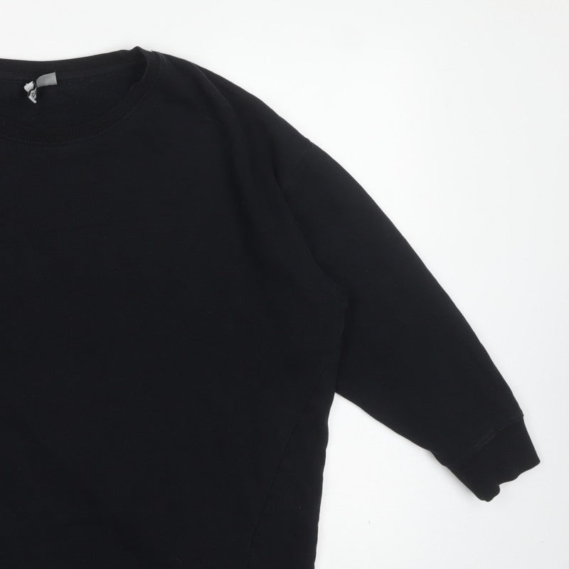 H&M Women’s Black L Basic Crew Neck Pullover Sweatshirt