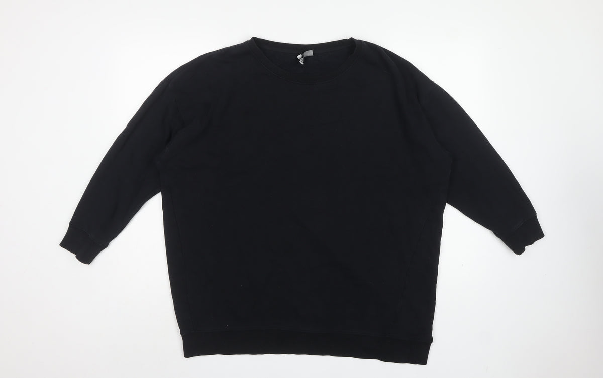 H&M Women’s Black L Basic Crew Neck Pullover Sweatshirt