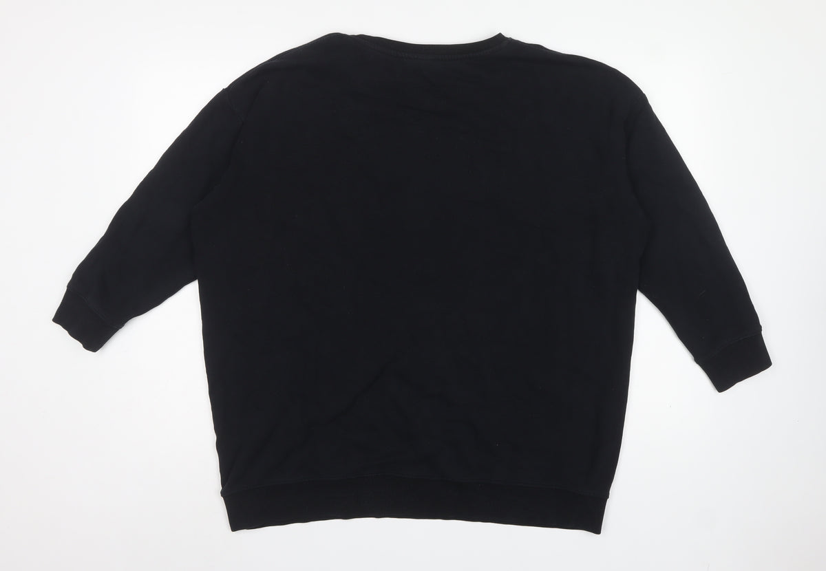 H&M Women’s Black L Basic Crew Neck Pullover Sweatshirt