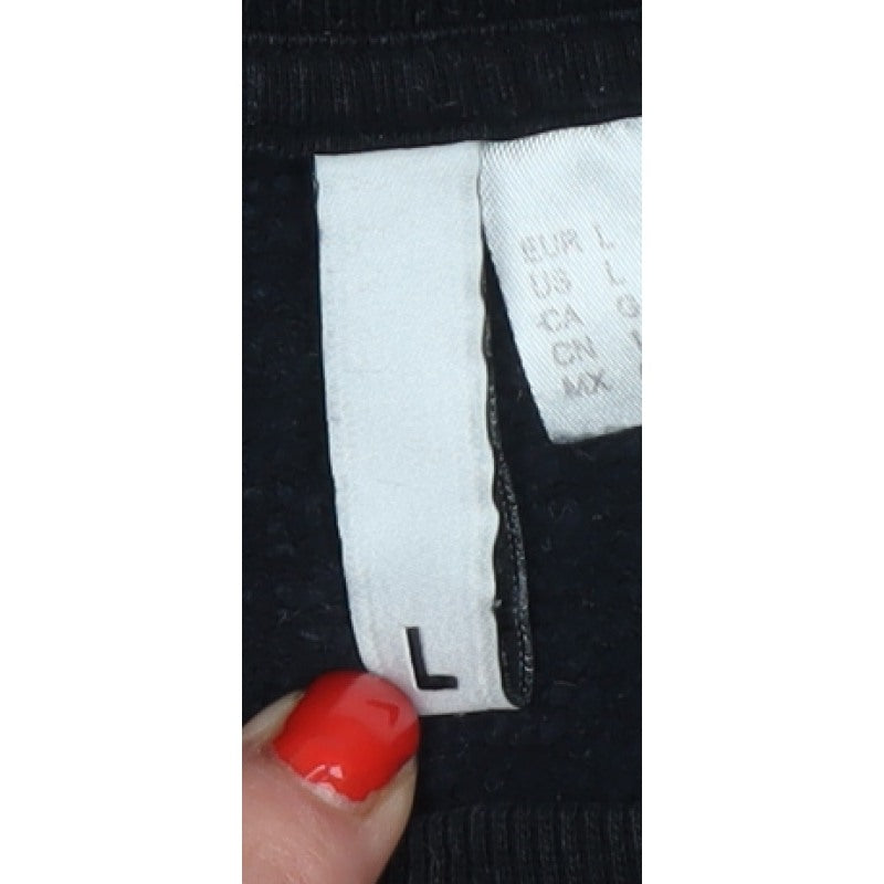 H&M Women’s Black L Basic Crew Neck Pullover Sweatshirt