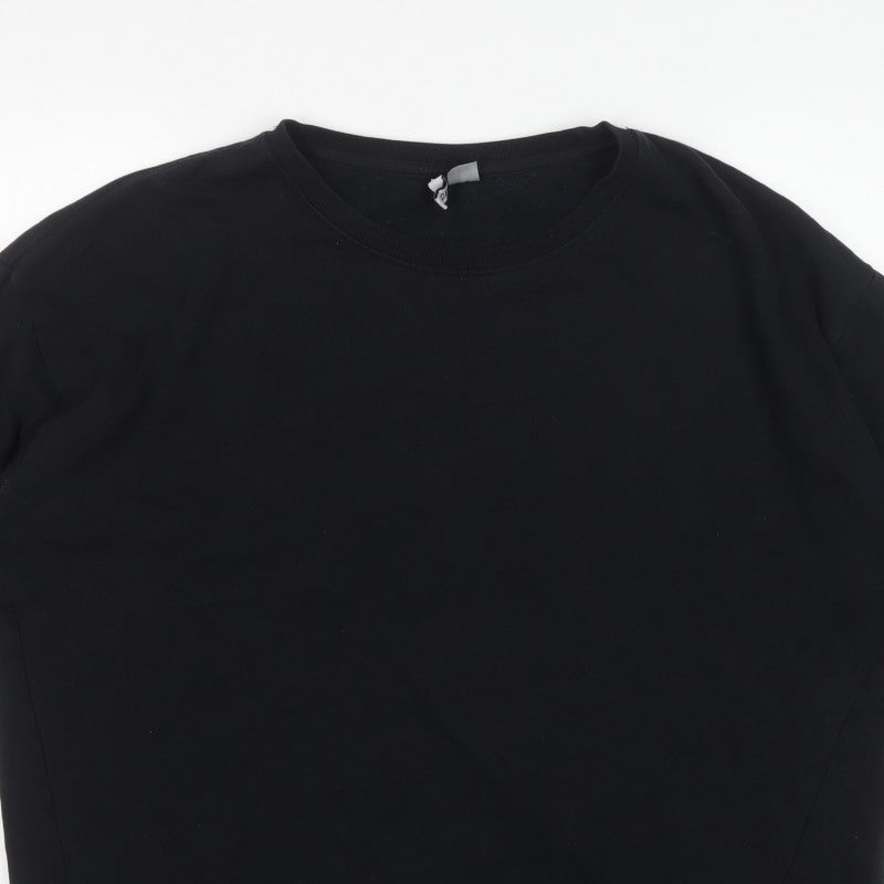 H&M Women’s Black L Basic Crew Neck Pullover Sweatshirt