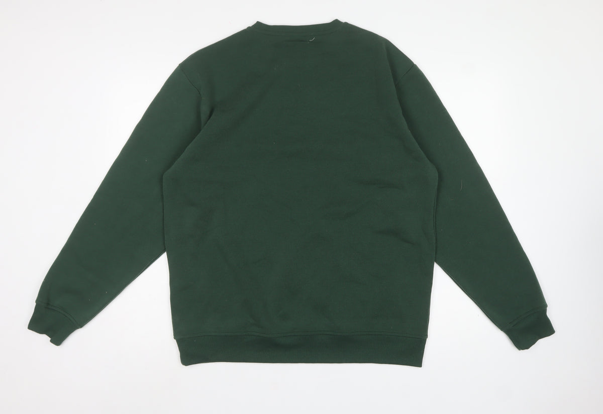 Lee Cooper Men’s Green L Pullover Crew Neck Fleece Sweatshirt