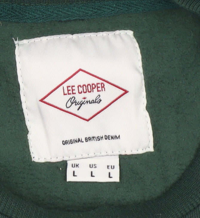 Lee Cooper Men’s Green L Pullover Crew Neck Fleece Sweatshirt