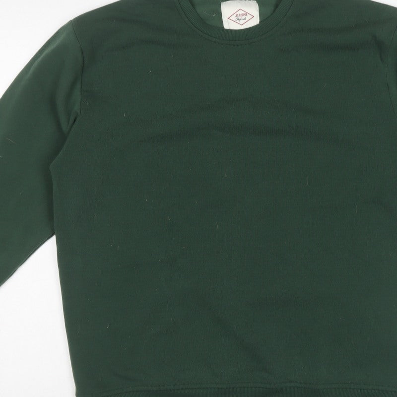 Lee Cooper Men’s Green L Pullover Crew Neck Fleece Sweatshirt