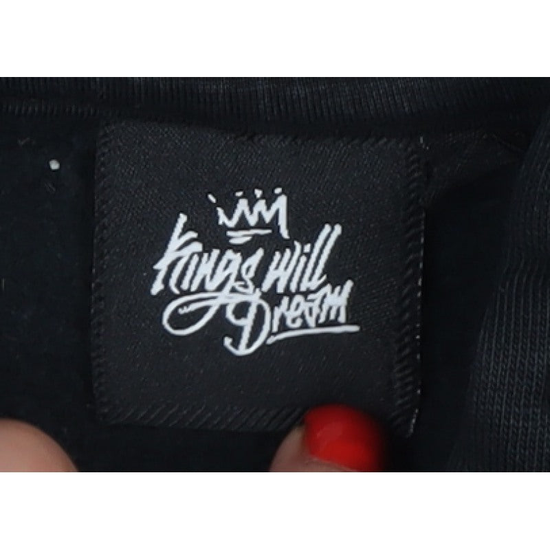 Kings Will Dream Boys Black S Pullover Graphic Logo Hoodie 80% Cotton