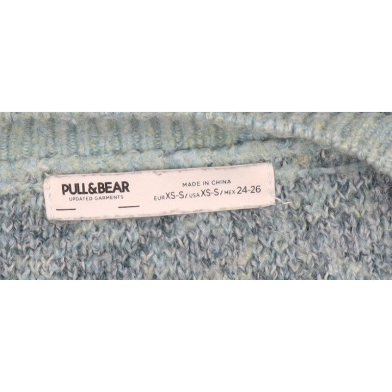 Pull&Bear Women’s Blue Grey Argyle Knit Pullover Jumper XS