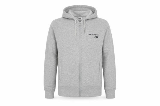 New Balance Men's Grey XS Full Zip Logo Hoodie