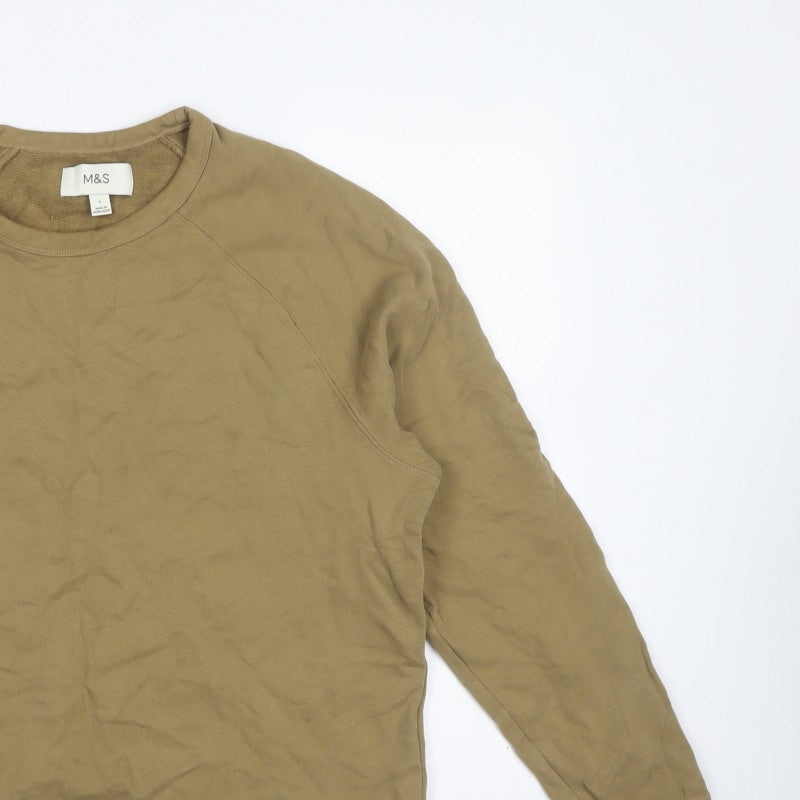 Marks and Spencer Men’s Beige L Crew Neck Pullover Sweatshirt