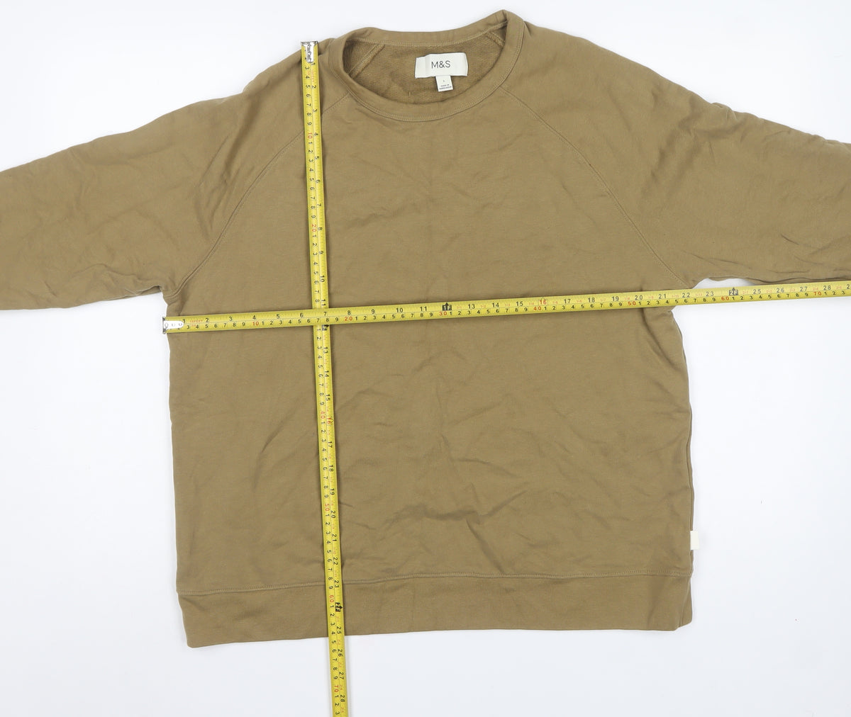 Marks and Spencer Men’s Beige L Crew Neck Pullover Sweatshirt