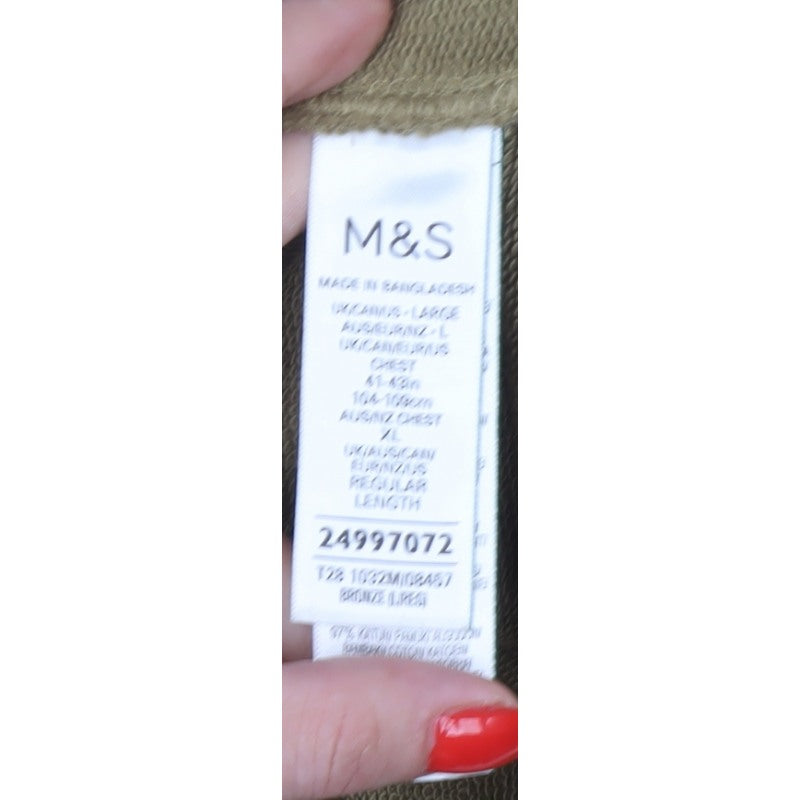 Marks and Spencer Men’s Beige L Crew Neck Pullover Sweatshirt