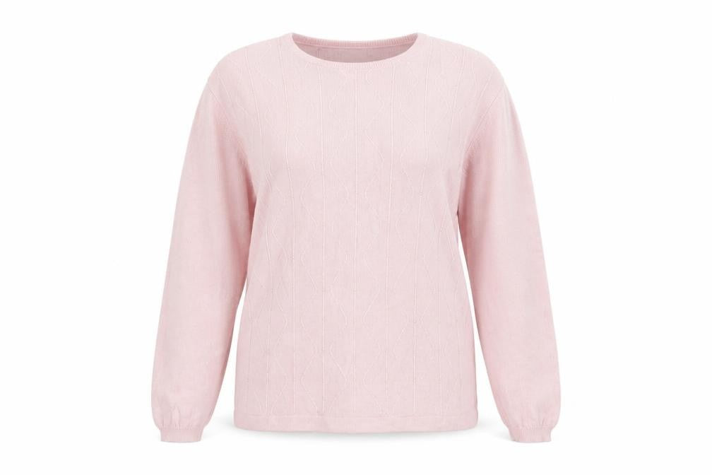 Compliments Women’s Pink S/M Beaded Knit Round Neck Pullover Jumper