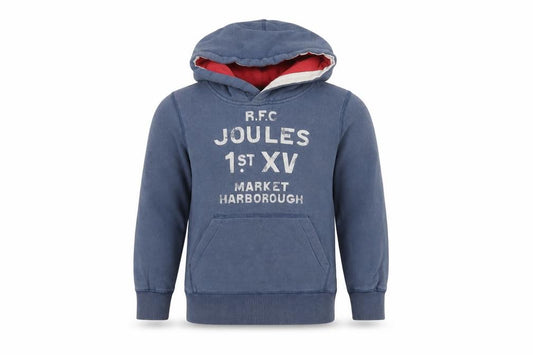 Joules Boys Blue 8 Years Pullover Rugby Hoodie Logo Pocket