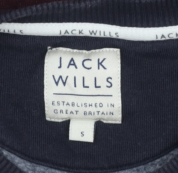 Jack Wills Men's Multicoloured S Pullover Logo Crew Neck Sweatshirt
