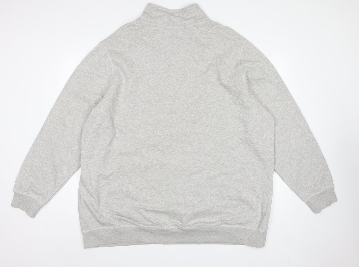 Jacamo Men’s Grey 3XL 1/4 Zip High Neck Pullover Hoodie Pockets