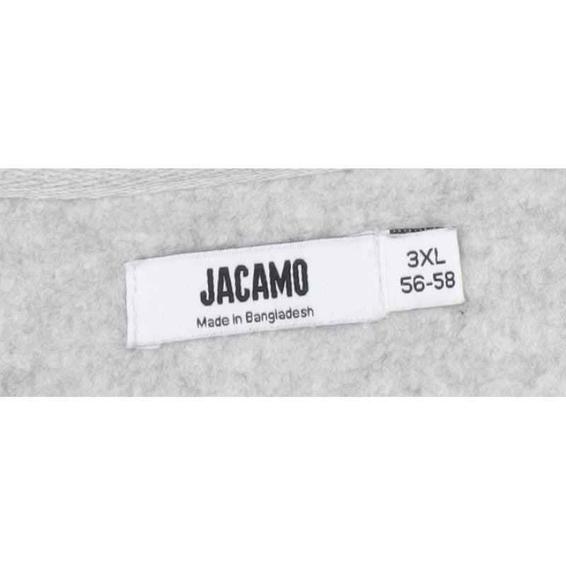 Jacamo Men’s Grey 3XL 1/4 Zip High Neck Pullover Hoodie Pockets