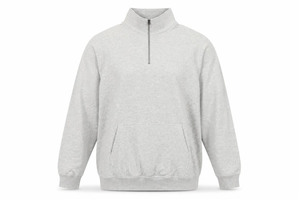 Jacamo Men’s Grey 3XL 1/4 Zip High Neck Pullover Hoodie Pockets