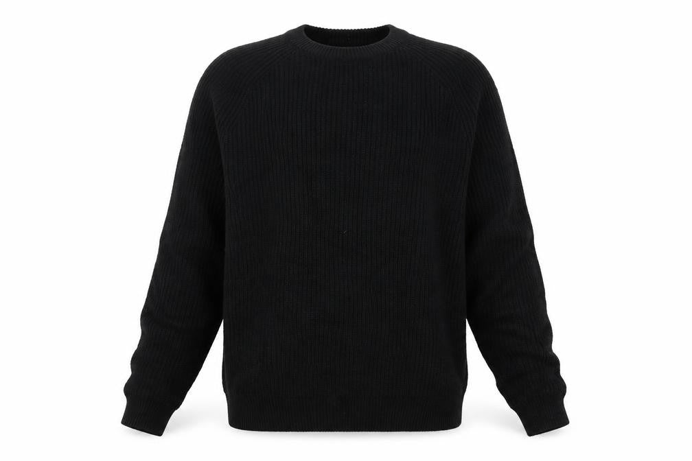 New Look Men Black L Chunky Knit Crew Neck Pullover Jumper