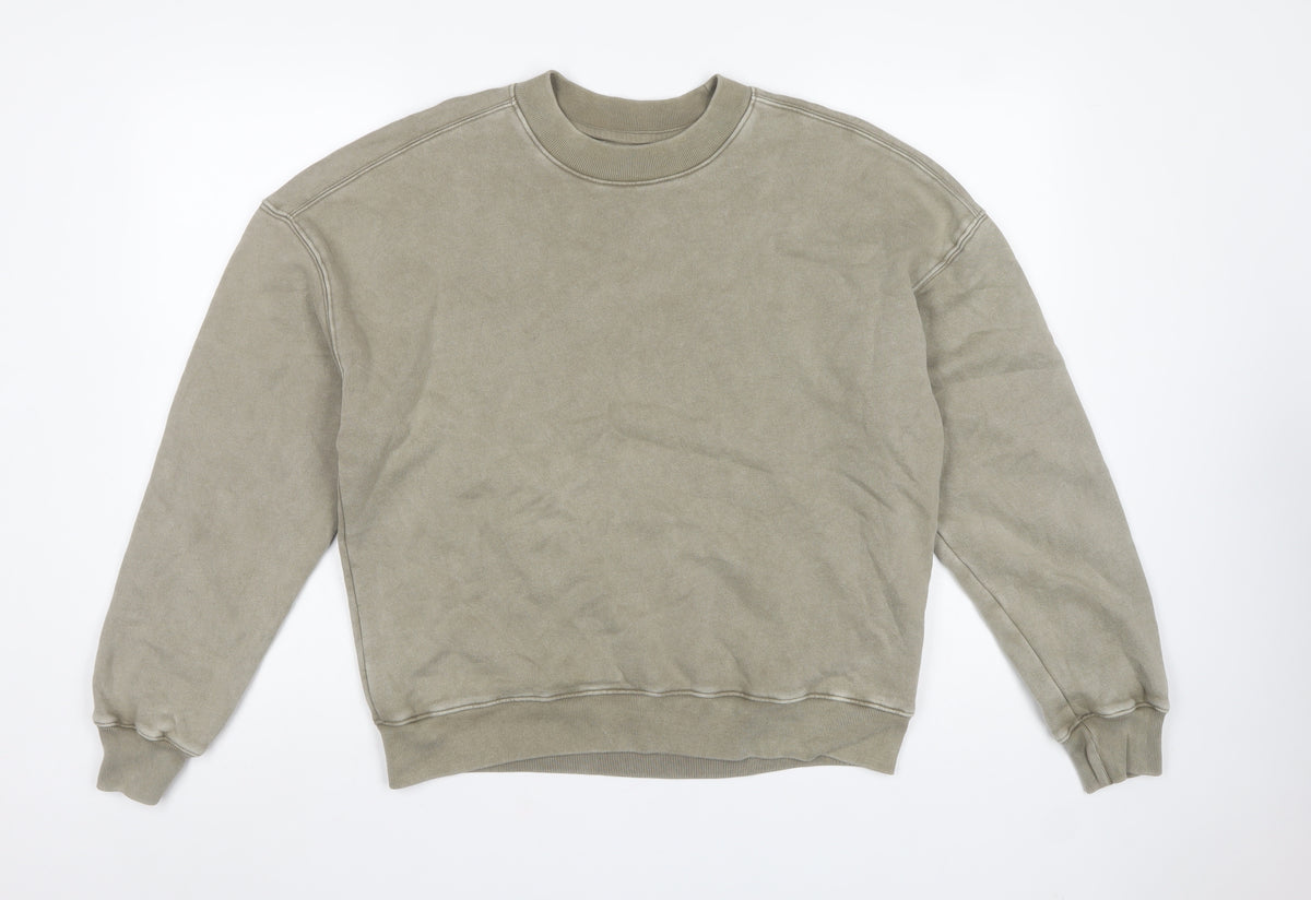Hollister Men’s Beige S Boxy Fit Crew Neck Pullover Sweatshirt