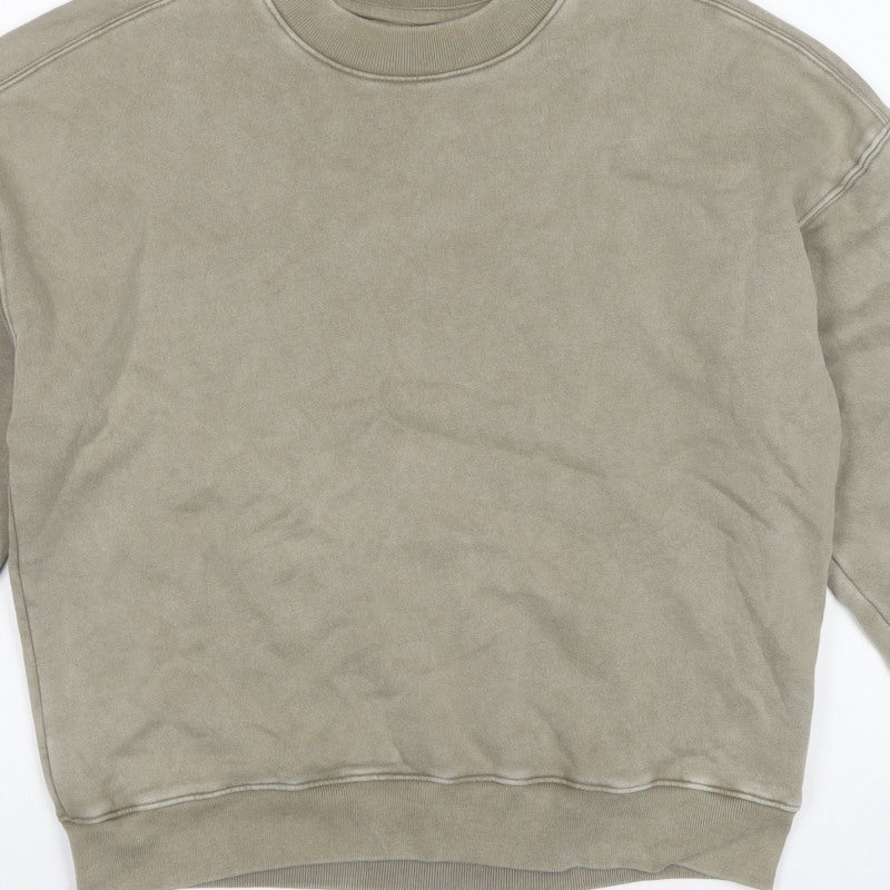Hollister Men’s Beige S Boxy Fit Crew Neck Pullover Sweatshirt