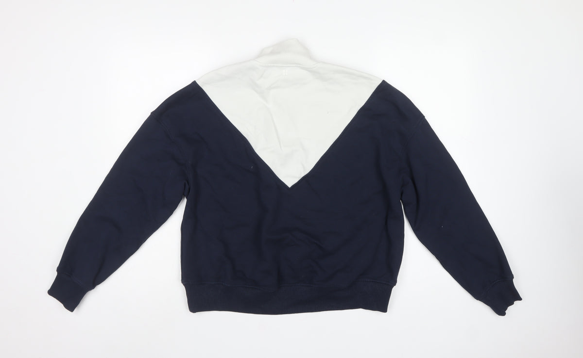 Sweaty Betty Women's Navy White S/M Colourblock 1/4 Zip Pullover Sweatshirt