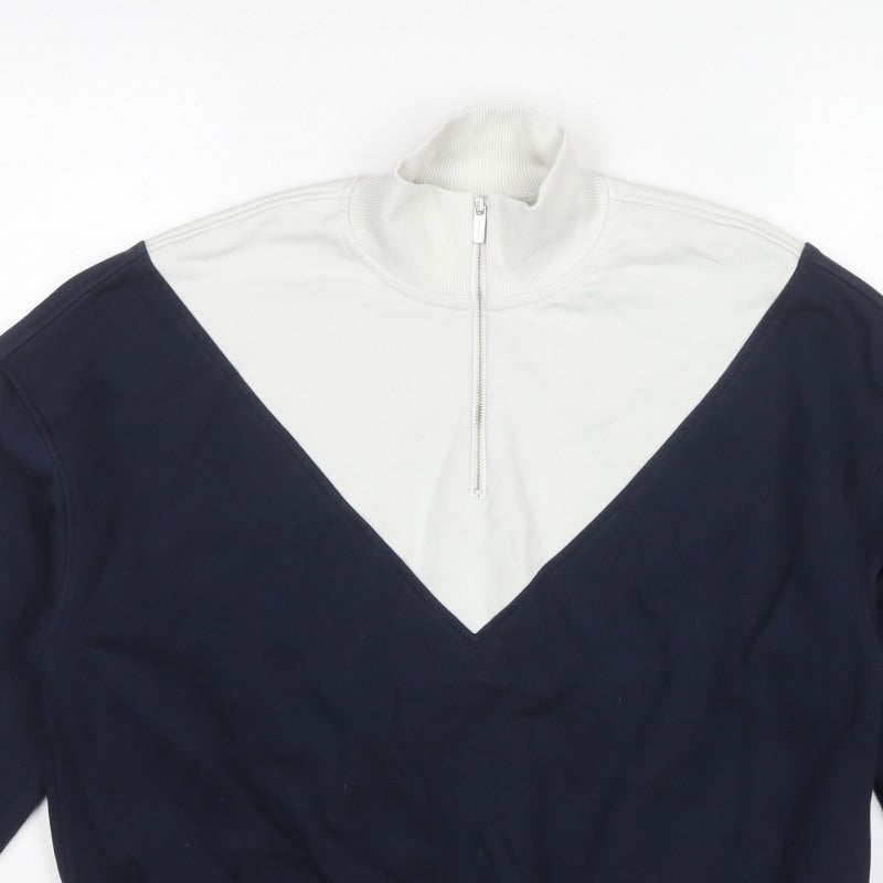 Sweaty Betty Women's Navy White S/M Colourblock 1/4 Zip Pullover Sweatshirt