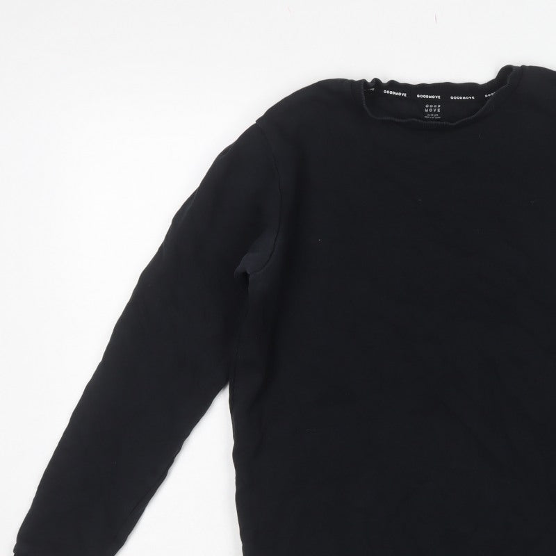 M&S Goodmove Boys Black 15-16 Years Pullover Cotton Sweatshirt